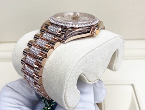 Lujo 36mm para la fecha del día Hip Hop Reloj mecánico para hombres Artesanía Calidad Premium VVS Moissanite Diamante Oro amarillo Iced Out - Product Image 6