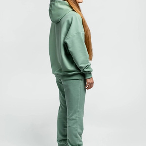 เสื้อแจ็คเก็ตผ้ายืดมีฮู้ดสำหรับผู้หญิงโอเวอร์ไซส์แจ็คเก็ตผ้ายืดมีกระดุมสแนปไซส์ใหญ่พิเศษ - Product Image 5