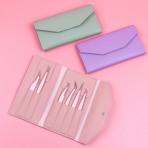 <b>Pink</b> Diamond Grip Eyelash Tweezers <b>Pink</b> <b>Box</b> Packing Isolation Private Label Fiber Tip Volume Lash Tweezers OEM Custom Branding - Product Image 4