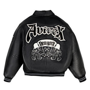 Veste d'hiver pour homme Avirex, très vendue, en cuir véritable, coupe-vent, imperméable, teinte unie, toutes tailles disponibles - Product Image 6