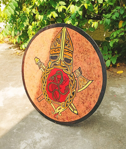 แขนเสื้อไวกิ้งชาวนอร์สยุคกลางทำด้วยมือโล่ไม้คอสเพลย์ฮาโลวีนงานหัตถกรรม Calvin - Product Image 4