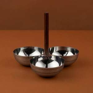 Tazón para Servir Dátiles Árabes Dorados Premium, Metal y Madera, Ecológico, Duradero, Tamaño y Color Personalizables, Acabado Moderno para Ramadán, para el Hogar - Product Image 4