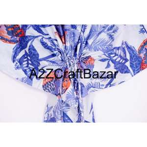 Cotton Block Print Midi <b>Kaftan</b> for Women Boho Floral Beach <b>Dress</b> Summer Regular Fit Breathable Comfort Casual Wear - Product Image 2