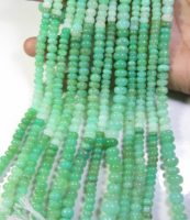 Perles de Chrysoprase Rondelles 6,5-7 mm Vert Teinté Naturel Lisse 14 pouces Fil de Perles Qualité Supérieure AU Jewelry Valley Pendentif