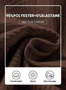 Ensemble de vêtements d'extérieur décontractés pour homme, chaud pour l'hiver, 2 pièces, respirant, en tricot, avec motif uni, pulls et pantalons - Product Image 4