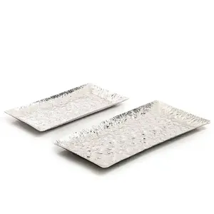 Plateau de service en métal avec poignées Plateau de service à café en aluminium plaqué or pour hôtels et restaurants Plateau de service - Product Image 2