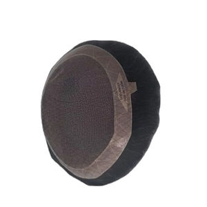 Postizo y Peluca de Cabello Humano Remy Indio Rizado para Hombre, con Trama Cosida a Mano, Adhesivo de Cinta, Trama Individual, Permanente, Cabello Taz BD - Product Image 1