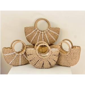 Bolsos de Hombro para Mujer, Duraderos, Hechos a Mano, con Patrones Sutiles, Dos Asas, Nuevo, Ecológicos, Estilo Vintage, Flores de Jacinto de Agua - Product Image 5