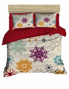 Ensemble de housse de couette double impression numérique motif de Noël festif 200x220 cm Ran force coton - Product Image 3