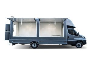 Camionnette mobile blanche pour la livraison d'aliments surgelés, idéale pour la restauration de rue et les cuisines mobiles - Product Image 3