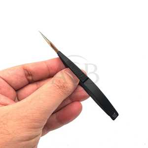 Ciseaux à cuticules en acier inoxydable noir et or rose, ciseaux multifonctionnels droits pour sourcils, manucure, ciseaux à ressort avec pointe de lame tranchante - Product Image 3