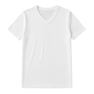 T-shirt pour homme en coton biologique 100% de luxe, col en V, pré-rétréci, certifié GOTS, manches courtes, respirant, coupe ajustée - Product Image 1