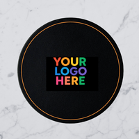 Posavasos de Cuero Regenerado de 100 mm Personalizados, Impresos Digitalmente en Negro, Hechos a Mano, Ecológicos, para Hostelería Italiana, Restaurantes y Bares