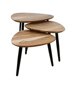 Thanh Lịch Hiện Đại Thiết Kế Sang Trọng Bằng Gỗ Thiết Lập Của <span class=keywords><strong>3</strong></span> Tổ Bàn Cà Phê Với Bắc Âu Phong Cách Vòng Mô Hình Cho Nhà Phòng Khách - Product Image 3