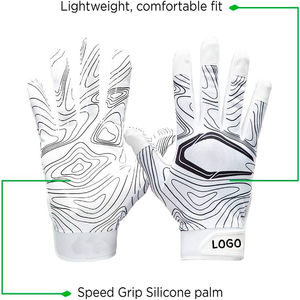 Gants de football américains personnalisés de haute qualité 100% - Concevez votre propre logo - Gants de football imprimés personnalisés - Product Image 5
