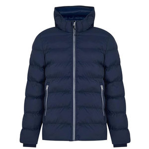 High Quality Men's Winter Hooded Puffer Jacket Stand Collar 100% Polyester Breathable <b>Windproof</b> Eco-Friendly Sustainable - Product Image 1