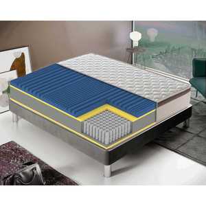 Italian-Made 800 Pocket Spring Mattress 27 cm Height 7 Differentiated Zones Firmness H2 6 cm <b>Memory</b> <b>Foam</b> 100% Handcrafted - Product Image 1