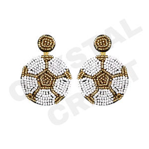 <b>Gras</b> <b>Mardi</b> <b>Beaded</b> Earrings for Women Patriotic Orange White Blue Colour for Wedding or Memorial Day - Product Image 5