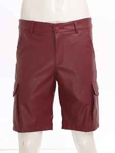 Pantalones cortos de motocicleta de piel sintética para hombre, pantalones cortos Cargo con bolsillos a la moda, quinto pantalón para conducir, fiesta de vacaciones, ropa de discoteca - Product Image 3