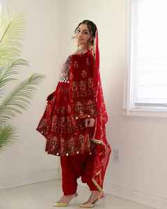 ชุดเดรสปักลายลูกไม้แบบมืออาชีพ 3 ชิ้น สไตล์ใหม่สำหรับผู้หญิงมุสลิม ชุดอัฟกานิ คูชี สำหรับงานแต่งงานและงานปาร์ตี้ - Product Image 2