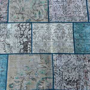 Alfombra Turca de 2.9x7.5 pies, Alfombra Vintage, Alfombra con Estampado Animal Azul - Product Image 5