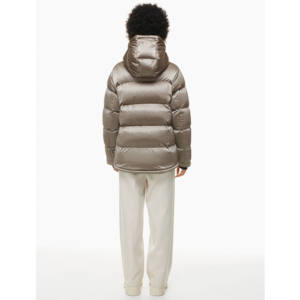 Blouson aviateur pour femme élégant, sur mesure, coupe-vent d'hiver, fermeture éclair, bouton, rembourrage en coton, imperméable, coupe-vent - Product Image 2