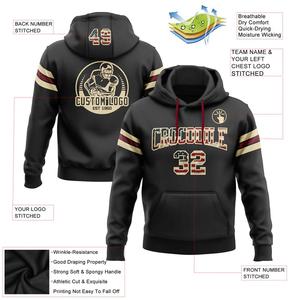 Sudadera con capucha y cremallera de fútbol americano para hombre, logotipo personalizado, ropa deportiva de equipo de invierno bordada, sudadera polar de entrenamiento - Product Image 5