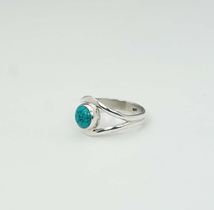 925 argent sterling massif décembre mois pierre de naissance turquoise avec lunette réglage anneau en forme d'oeil - Product Image 2