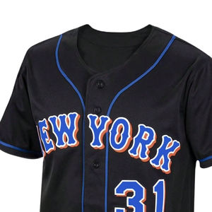 Maillot de baseball pour adulte sur mesure en gros, 100% polyester, respirant, évacuant l'humidité, séchage rapide, boutons intégrés - Product Image 3