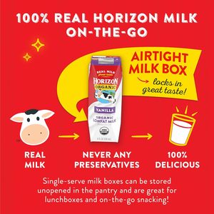 Horizon Organic <b>Shelf</b> Stable 1% Lowfat Vanilla Milk <b>Boxes</b>, Pack of 18 - Product Image 6