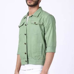 Chaqueta Vaquera para Hombre, Estilo Motociclista, Cuello Alto, Botones al Frente, Informal, de Mezclilla Lavada, Suministro de Fábrica - Product Image 2