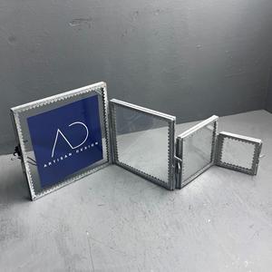 Picture <b>frame</b> <b>4</b> in 1 table top <b>photo</b> <b>frame</b> decorative family picture <b>frame</b> metal iron and glass with grey finish - Product Image 3