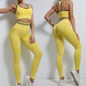 Por encargo 2023 transpirable Yoga Set para mujeres OEM fabricante de color liso Legging sujetador conjuntos Pakistán de talla grande - Product Image 4