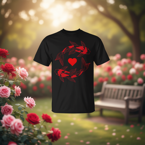 T-shirt personnalisable avec motif cœur rouge et carpe pour la Saint-Valentin - Product Image 3