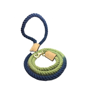 Luxury Cotton <b>Rope</b> <b>Dog</b> Leash Handmade Durable Pet <b>Lead</b> with Leather Tack Design - Product Image 1