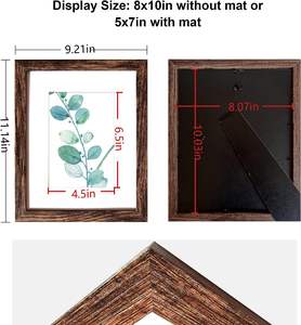 8x10 Marcos DE FOTOS Montaje en pared marrón rústico o exhibición de mesa 6PCS sheesham marcos de fotos de madera hechos a mano - Product Image 3