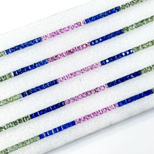 Zafiro Natural Multicolor de 2mm a 5mm, Corte Princesa Cuadrado, Grado AAA, Certificado IGI, Gema Facetada para Venta al Por Mayor a Precio de Mayoreo en India - Product Image 4