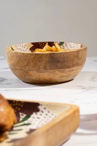 Plato de servicio decorativo de resina esmaltada de madera de Mango DISEÑO DE Oasis bandeja de madera cuadrada hecha a mano para decoración del hogar cocina comedor - Product Image 5