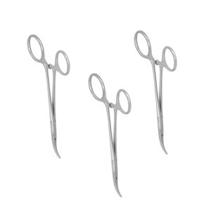 คีมหนีบหลอดเลือดแบบโค้ง Halstead Mosquito Artery Forceps ขนาด 12.5 ซม. 5 นิ้ว สำหรับศัลยกรรมและทันตกรรม 3 ชิ้น ทำจากสแตนเลสสตีล คลาส I รุ่น MMSC-H-5035 ขายส่ง - Product Image 4