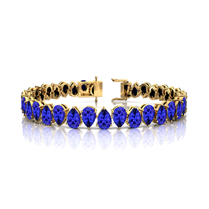 Customized Blue <b>Tanzanite</b> Tennis <b>Bracelet</b> Elegant December Birthstone Gift 14K Rose Gold Prong Setting Charm Tennis <b>Bracelets</b> - Product Image 3