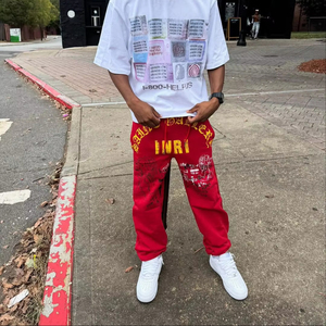 Streetwear à logo personnalisé de haute qualité, pantalon de survêtement, jogging, pantalon de survêtement ample et épais pour hommes - Product Image 1