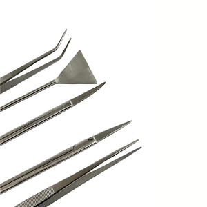 Kit d'outils d'aquarium en acier inoxydable long 5 en 1 ensemble d'outils d'éclairage d'étang 5 en 1 avec pince à épiler ciseaux spatule fabriqué au Pakistan - Product Image 5