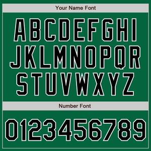 Maillot de baseball authentique noir-blanc vert Kelly personnalisé - Product Image 5