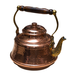 Carafe à thé et pot à eau décoratifs en cuivre avec poignée en laiton, style traditionnel, de luxe, pour la table et la vaisselle - Product Image 1