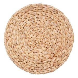 Manteles individuales de jacinto de agua tejidos redondos Manteles individuales de jacinto de agua de mimbre Juego de manteles individuales de ratán Venta al por mayor Tapetes y almohadillas naturales CLÁSICO - Product Image 1