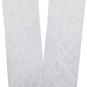 <b>Wired</b> <b>Ribbon</b> Textured Diamond Block Design Floral for Birthday Halloween Wedding Christmas Hanukkah Decorations Polyester Silk - Product Image 3