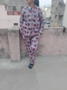 100% coton indien bloc imprimé PJ ensemble pour femmes doux vêtements de nuit pyjama et chemise pour l'été ou l'hiver pour les demoiselles d'honneur - Product Image 3