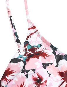 ชุดว่ายน้ำเซ็กซี่ทรงกากบาทด้านหน้าคอวีลึกสำหรับผู้หญิงสายรัดปรับได้พิมพ์ลายไซส์ใหญ่พิเศษระบายอากาศได้สำหรับผู้หญิง - Product Image 4