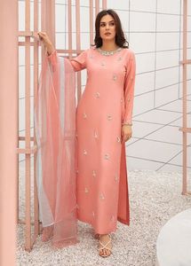 Decent Embroidery Work on Long Kurta, <b>Pant</b> & Dupatta Dress with Crystal Glass Beads,stone,dabka Work for Party-wear @ 2024 - Product Image 2