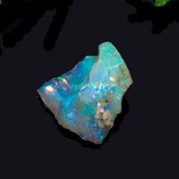 Opal Putih Alami Etiopia Berkualitas Tinggi, Batu Permata Kasar Belum Dipotong, Ukuran 13x11mm 2.30ct, Efek Warna Bermain Api, Batu Energi Penyembuhan